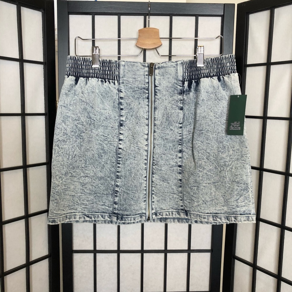 COPY - Acid wash zip-front Target skirt. 80s fun!